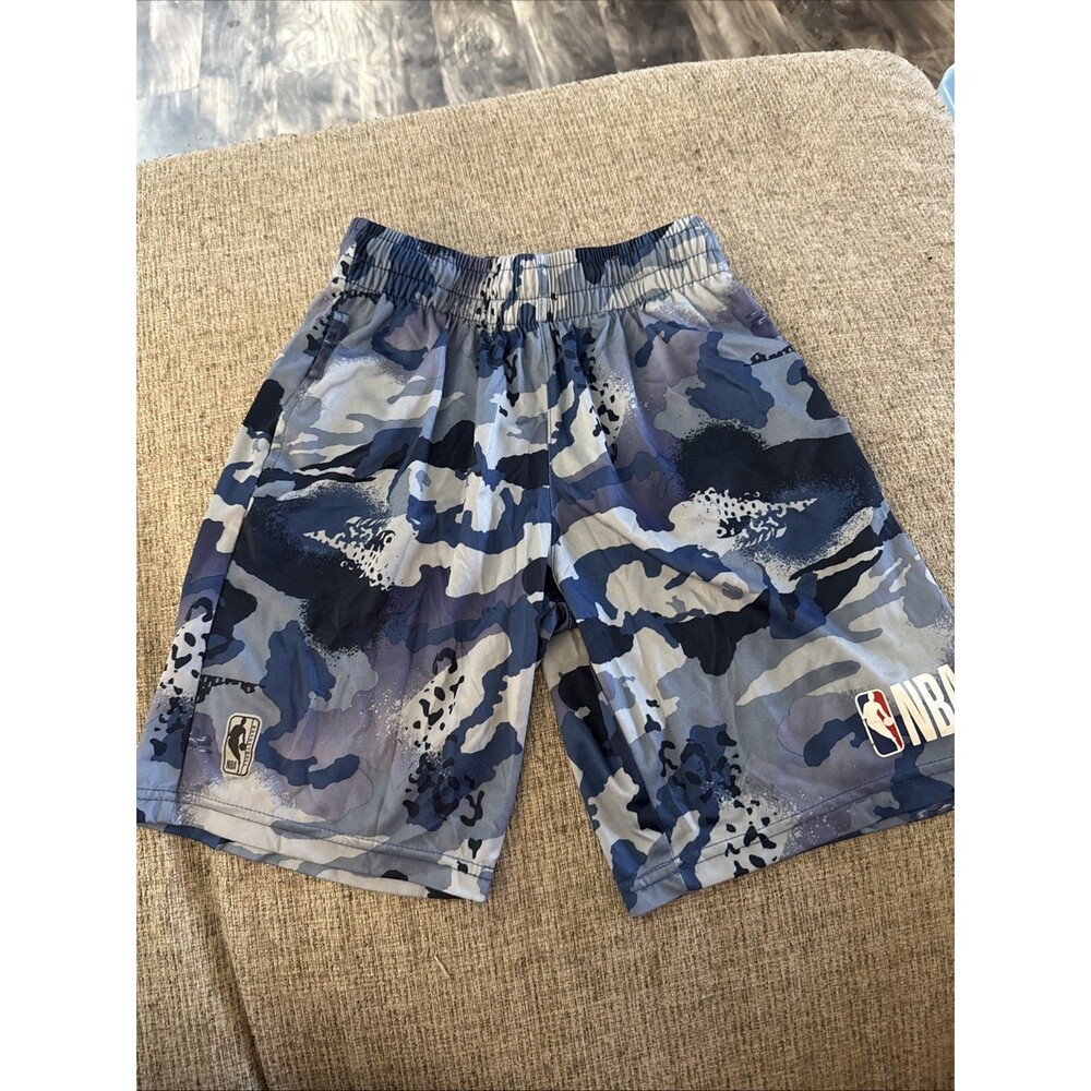 NBA Basketball Blue Camo Camouflage Lounge Sweat Shorts Gym - Boys Youth Sz S